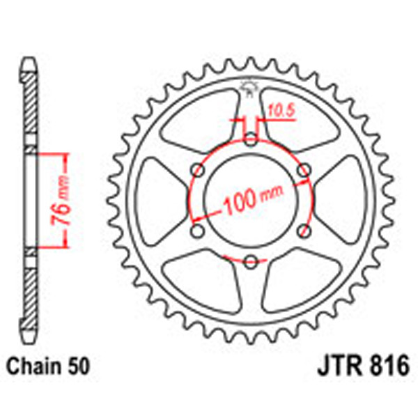 JT JT Rear Sprockets R/W 816-50T